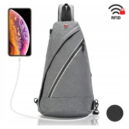 Plecak typu crossbody w odcieniach szarości 0037