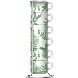 BIALETTI Zestaw filiżanek Primavera Zielony 90 ml (6