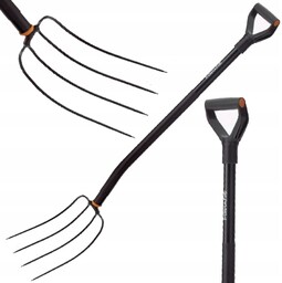Fiskars Widły Metal Widły Do Kompostu Ergonomic Black