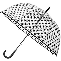 Głęboka Przezroczysta Parasolka Impliva W Czarne Kropki