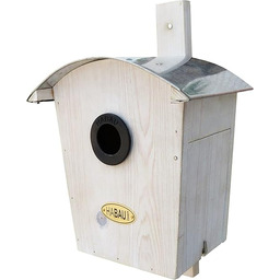 Habau 2963 skrzynka lęgowa okrągły dach, biała