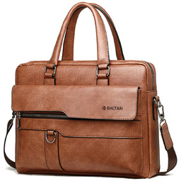 Torba Brązowa na laptopa ekoSKÓRA klasyczna męska aktówka