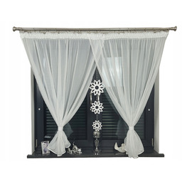 Firana Gotowa Ażur Girlanda Glamour 400x145 Zawieszka Kwiatek