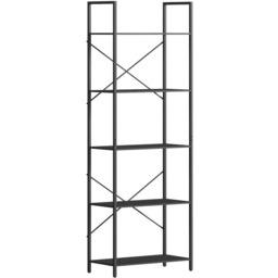 Regał 5-poziomowy, rama metalowa, 60x30x170,5 cm, kolor czarny