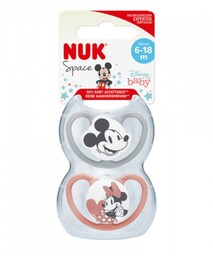Nuk Smoczek Uspok. Silik. Miki/minnie 6-18m Róż