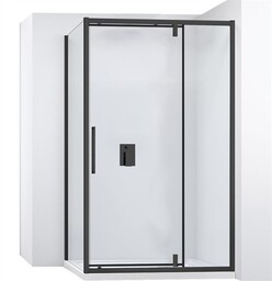 Czarna kabina prysznicowa przyścienna 70x90 Rapid Swing Rea