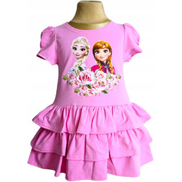 Sukienka 98 różowa Elsa Anna Frozen Kraina Lodu