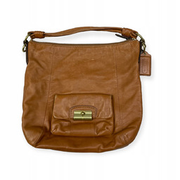 Pojemna torebka damska br  zowa z paskiem