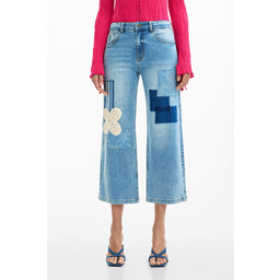 Spodnie dżinsowe patch crochet