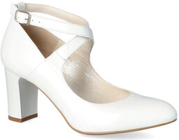 Pełne czółenka ślubne - KOTYL 7091 ECRU PERŁOWE