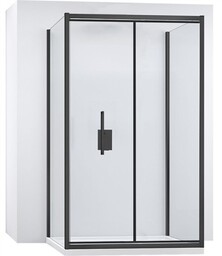 Czarna kabina prysznicowa przyścienna 100x90 Rapid Fold Rea