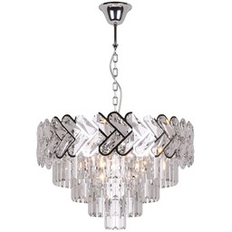 Lumes Srebrny klasyczny żyrandol z kryształkami - S881