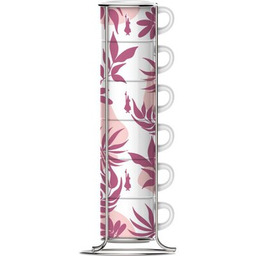 BIALETTI Zestaw filiżanek Primavera Różowy 90 ml (6