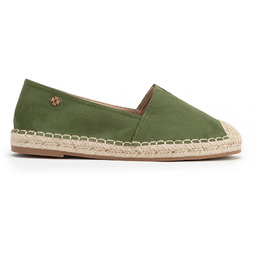 Damskie espadryle z plecionym noskiem zielone