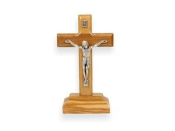 Krzyż stojący z drzewa oliwnego - 12cm