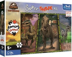Trefl Puzzle Super Shape Kolorowe dinozaury/Jurassic World, 104