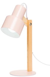 Lampka biurkowa różowa drewno E14