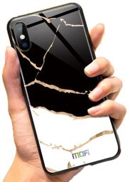 Mofi Glass Back Cover iPhone X White Marbled
