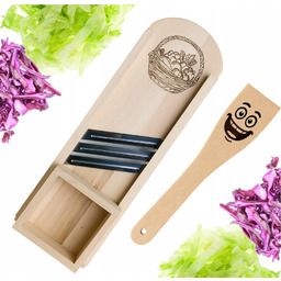 Szatkownica Do Kapusty 3 Ostrza Drewniana Z Grawerem