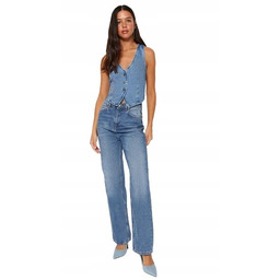 TRENDYOL NIEBIESKA JEANSOWA KAMIZELKA Z GUZIKAMI DAMSKA 38