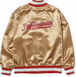 kurtka męska HUF CRACKERJACK SATIN BASEBALL JACKET Oatmeal