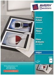 Błyszczące folie samoprzylepne A4, Avery Zweckform, 50 szt./op.,