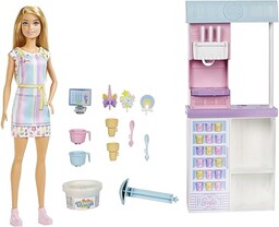 Barbie Lodziarnia Zestaw z lalką Barbie blondynką (30