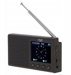 Małe Radio Kieszonkowe Zegar Budzik Bluetooth Akumulator Ładowane