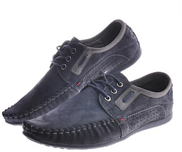 Męskie półbuty jak mokasyny Granatowe