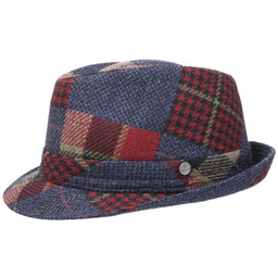 Kapelusz Merino Patchwork Trilby by Lierys, niebieski, cm