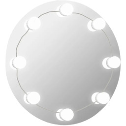 Elior Okrągłe srebrne lustro z podświetleniem LED 30cm