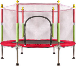 Trampolina ogrodowa dla dzieci siatka 140cm 55inch czerwona