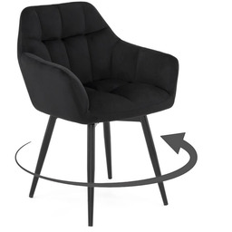 Krzesło obrotowe FREJA welur czarny noga czarna