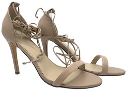 Buty Damskie Sandały wiązane wokół kostki beżowe nude