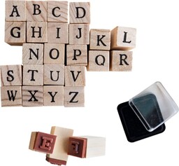 amscan 9917054 zestaw stempli Alfabet A-Z rozpoczęcie szkoły,