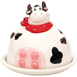 Dekohelden24 Ceramiczna maselniczka / krowa, ok. 17,5 x