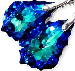 Nowe Kryształy Kolczyki Baroque Blue