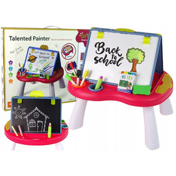 Tablica 2W1 Stolik Kredowa Suchościeralna Pisaki Gra Chińczyk