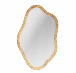 Bloomingville ASHLIE Lustro Ścienne w Rattanowej Ramie 80