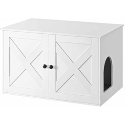 Domek/toaleta dla kota z drzwiami, biała PCL002W01