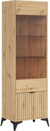 witryna wysoka Lamea 60 cm z drzwiami dąb