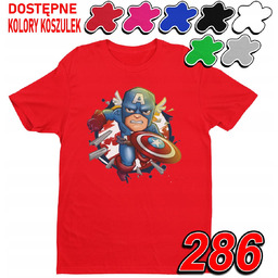 Dziecięca Koszulka T-Shirt Z Nadrukiem Kapitan Ameryka -Xxs