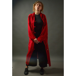 Pakamera Czerwony długi płaszcz z cienkiej wełny