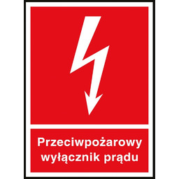 Z-31P - Znak ochrony ppoż. Przeciwpożarowy wyłącznik prądu