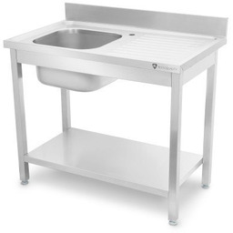 Stół ze zlewem 1000x600x850 1-komorowym roboczy gastronomiczny ze