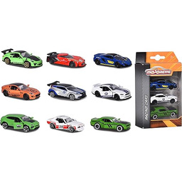 Majorette 212084020 Racing 3-częściowy zestaw zabawkowych samochodów, miniaturowe
