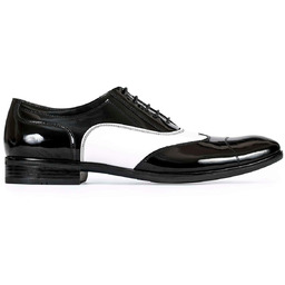 Czarno białe lakierki męskie - Spektatory Al Capone