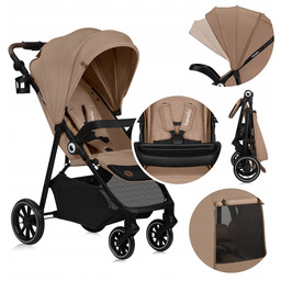 Wózek spacerowy Duże Koła Tacka Upf 50+ Moskitiera