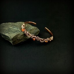 Pakamera Bransoleta mankietowa z bursztynem