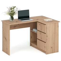 Biurko z szufladami i półkami dąb artisan mat